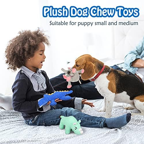 BWOGUE Писклив Плюшени Играчки за Кучета, 3 опаковки, Мека играчка за Дъвчене за Кучета с Пищалкой и Дъвченето