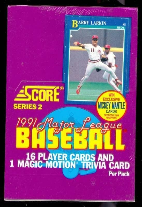 Бейзболна Восъчен опаковка 1991 Music Box Series 2 Набор от Бейзболни топки с Автограф от Мики Мантла Auto POSS