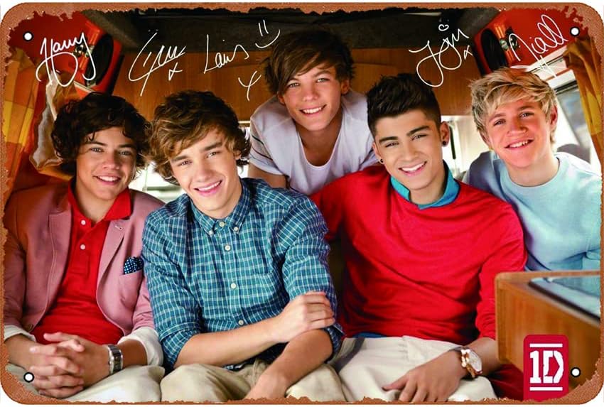 Стенен Плакат на One Direction - Bus, Плакат на известни Личности и музиканти, Лидице метална табела, ретро