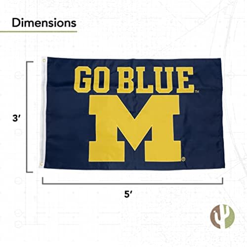 Знамена на университета на Мичиган, Банери Wolverines UM U of M от найлон За помещения и на улицата, 3x5