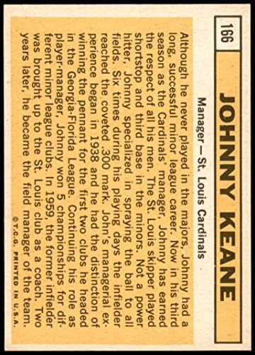 1963 Topps 166 Джони Кин Сейнт Луис Кардиналс (Бейзболна картичка) NM / MT + Кардиналс