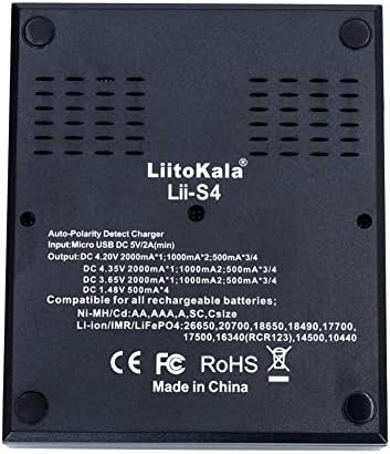 4 Отделение USB 18650 и Зарядно устройство с LCD подсветка Дигитален дисплей, Универсално Зарядно за 18650 26650 AA AAA 18350 RCR123 14500 IMR 10440 Литиево-йонна батерия Ni-MH Ni-CD LiFePO4 Батерии