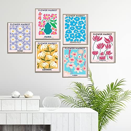 Естетически плакати за декор на стаята MUCHIC Flower Market, Определени от 6,8 x 11, Плакат на Матис, Стенни
