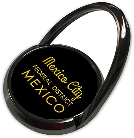 Дизайн 3dRose Alexis - Мексикански град на Злато на черно - Мексико сити, Мексико. Жълт текст на черно. Подарък