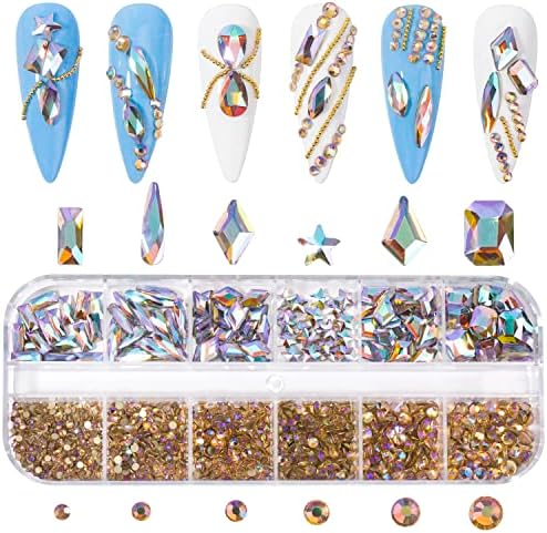 Определени Кристали за Дизайн на ноктите, Кръгли Кристали С Равна Задна част, Многоцветни Скъпоценни Камъни