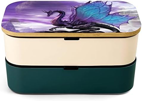 Кутия за обяд Fantasy Dragon Purple Bento Lunch Box Херметични Контейнери за храна Bento Box с 2 Отделения за