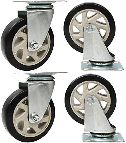 Комбинираната ролки ACCDUER Тежки джанти Промишлени Въртящи се колела от полиуретан, със спирачка, 300 кг, Стоманени