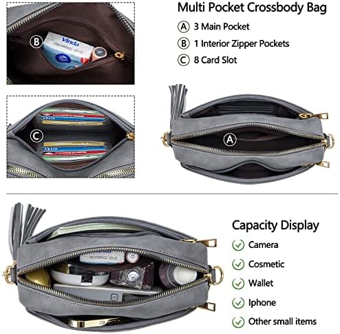 Малка дамска Чанта за през рамото на тройната цип Roulens, Чантата за Мобилен Телефон в Широк Ремешке, Чанта