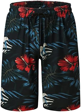 Bmisegm Мъжки Плажни Шорти за Мъже Пролет / Лято Къси Панталони За Почивка И Партита Панталони Плажни Хавай