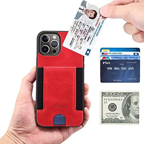 Чанта-портфейл RVIXE за iPhone 12 Pro Max с държач за кредитни карти, Джоб за пари На Гърба На капака, една