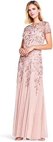 Женствена рокля с цветя модел, расшитое мъниста Адрианны Папелл