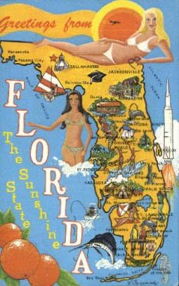 Пощенска картичка с поздрави от Флорида