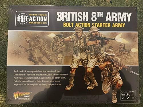WarLord Болт Action Стартов армейски набор от британската 8-ма армия в Западната пустиня 1: 56 Комплекти на пластмасови модели на военна техника Wargaming времето на Втората све