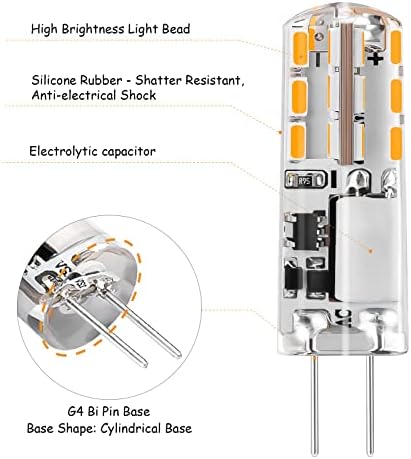 Led лампи VALUCKY G4 12, 1,5 W, led лампи G4 10 бр., топъл бял 3000 До, еквивалентен на халогенна лампа с мощност