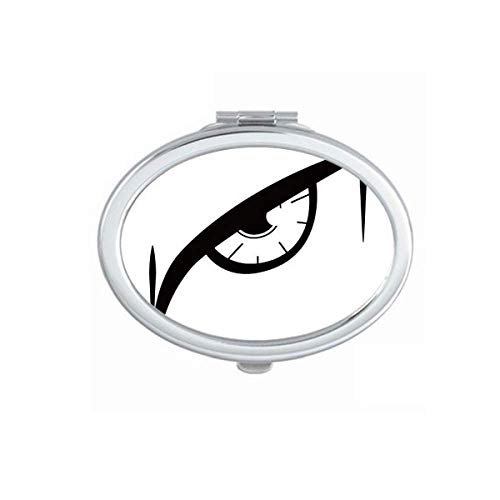 Черно Векторен Модел Украса На Очите Огледало Портативен Сгъваем Ръчен Грим Двойни Странични Очила