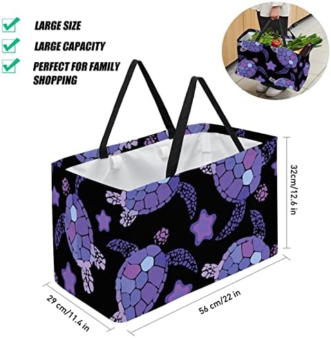 LORVIES за Многократна употреба Хранителни Чанти, Кутии Кошница За Съхранение, С Шарките на Подводни Животни Сгъваеми Пазарски Чанти-Тоут с Дълга Дръжка