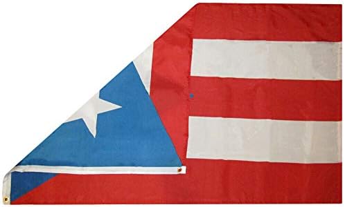 AES Американски Едро Супермаркет 3x5 Пуерто Рико-Риканский Светло Син Флаг 3 'x5' от груб текстил 100D Оксфорд