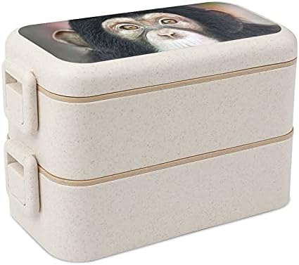 Кутия за закуска Bento От Пшеничен Влакна, С Лице на Шимпанзетата, Херметични Контейнери За Деца И Възрастни