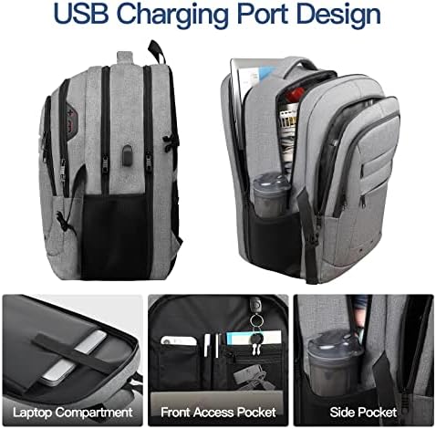 Голяма Раница, Раница за лаптоп за пътуване с USB порт за зареждане, Раница за пътуване LCKPENG с Отделение