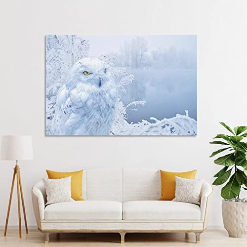 MLXFCGA снежно бяла Сова Плакат с Животни Платно Стенни Артистични Щампи за decor Декор на Стая Декор Спални