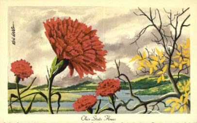 Пощенска картичка с цветя щата Охайо