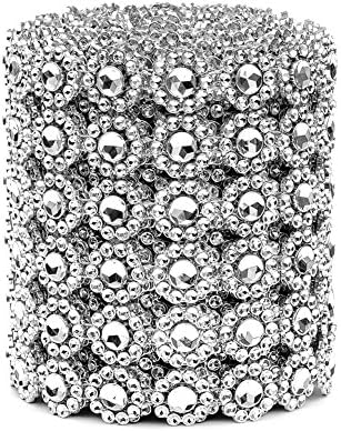 Сребърен Диамант Цвете във формата На 4 x 1 Ярд Окото Амбалажна Хартия на Ролка Планински Кристал, Кристален