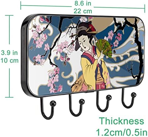Традиционните японски Закачалка за дрехи с принтом Танци Гейша, Монтиране на стена, Входна Закачалка за дрехи