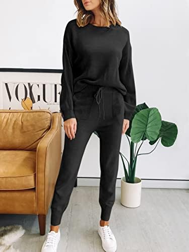 Дамски дрехи ANRABESS от две части, Комплекти, Пуловери, Пуловер с дълъг ръкав и Панталони на експозиции, Комплекти