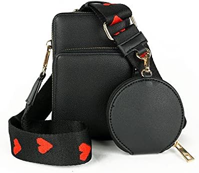 EVVE Широки Сменяеми колани за чанти с Чантата за монети - За чанта през рамо, в стил Китара, Регулируема дължина