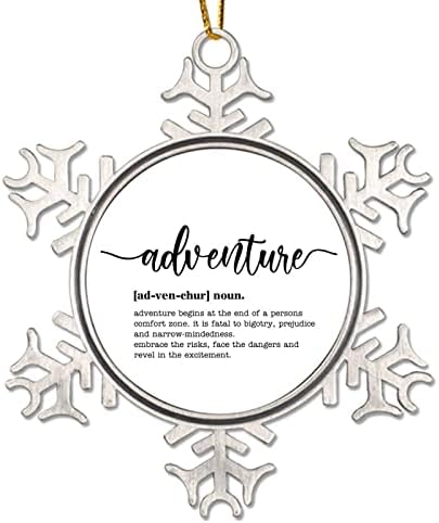 Определение на Съществителното Adventure Коледен Орнамент 2022 Определяне на Приключения Метален Орнамент във формата на Снежинки Коледен Подарък За спомен Определени?