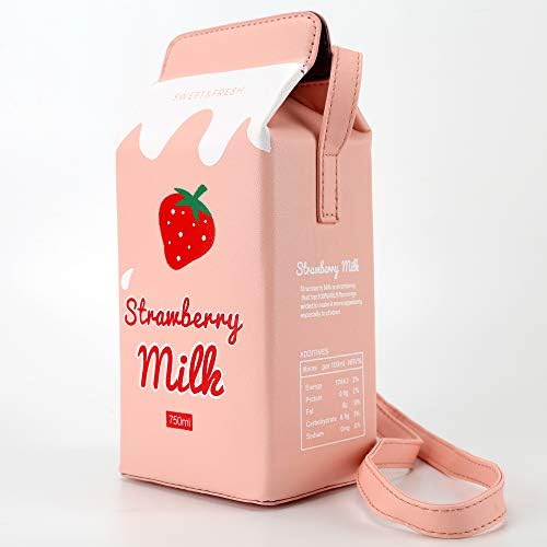 Чанта-портфейл QiMing Cow appearance Milk Box през рамо, Чантата си за телефон от изкуствена кожа, за Жени и