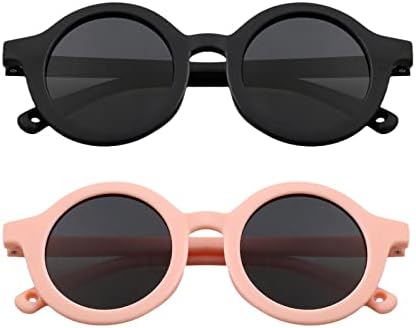 HXS 2 Опаковки за Подаръци за Партита за деца Слънчеви Очила с каишка Кръгли Поляризирани Очила С Защита от
