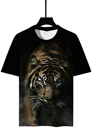 Мъжки Ризи с Тигър, Мъжки тениски с 3D Принтом, Новост, Графични Риза, Къс Ръкав, през Цялата Силует, Ежедневни