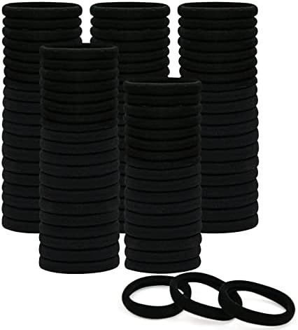 1 опаковка организатор на таблетки бежов цвят и 100 бр. памучни безшевни гумени ленти за коса в черен цвят