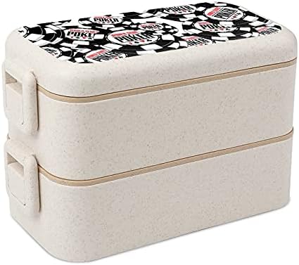 Wsop Покер Print All In One Bento Box за Възрастни/Деца от Набор от Обяд кутии Съдове за приготвяне на храна