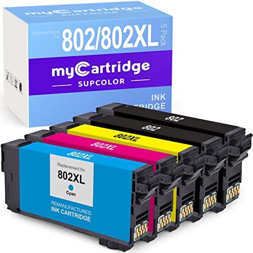 Рециклирани мастилницата myCartridge SUPCOLOR за Epson 802XL 802 XL T802XL за използване с вашия принтер Workforce