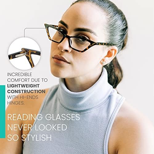 Очила за четене в черепаховом стил с ефект котешки очи за жените, които изглеждат стилно и модерно с високо