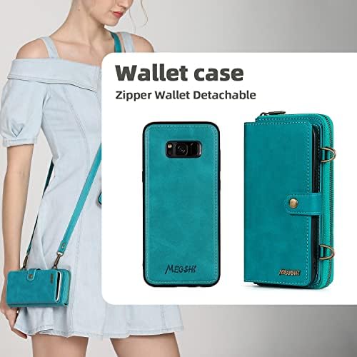 Съвместим с Samsung Galaxy S8 Plus, една чанта-портфейл, се презрамка През рамо, Държач за карти, Поставка,