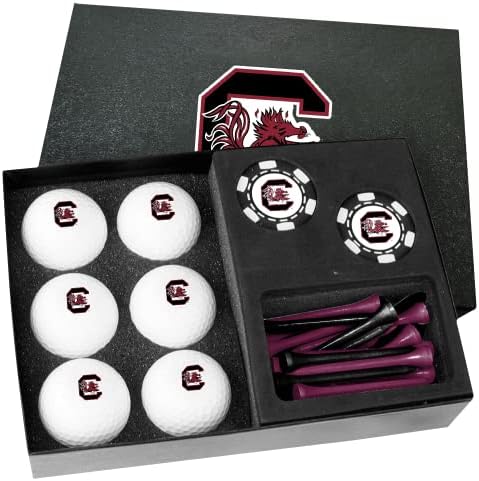 Подаръчен Комплект Venture Golf South Carolina Fighting Gamecocks с Черни чипове за покер RD-1