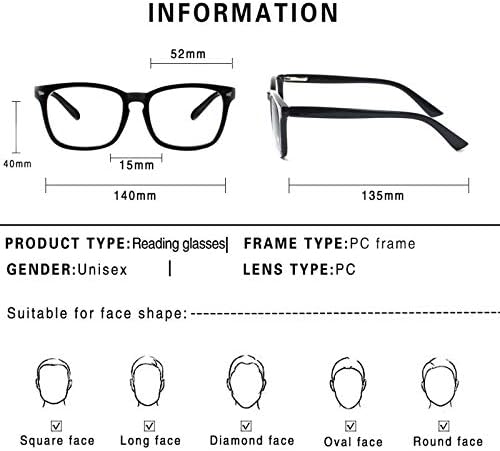Sumkyle, 2 опаковки Прогресивно Мультифокальных очила за четене със синя светлина за жени и мъже, Модни рамки