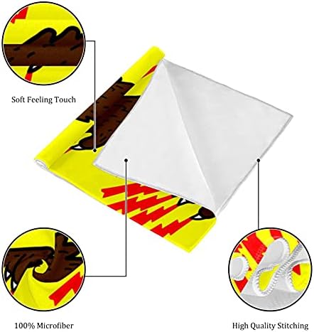 Кърпи за Фитнес Grizzly Bear Claw Yellow BackgroundFitness за Мъже и Жени, Плажна Хавлия, 2 опаковки с принтом,