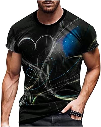 Мъжка Тениска С 3D Цифрово Принтом, Летни Модни Ризи С Къс Ръкав, Ежедневни Тениски с Кръгло деколте, Улични